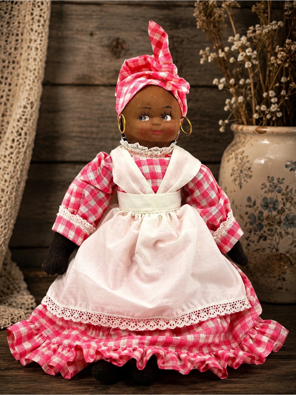 Vintage handmade folk art doll